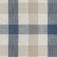 909003 Ian Mankin Oban Check Blue